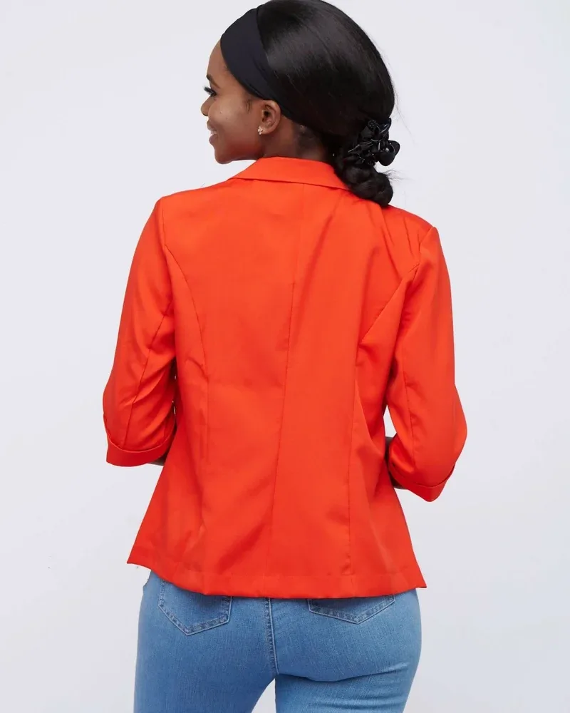 3/4 Sleeved Blazer - Red view 3